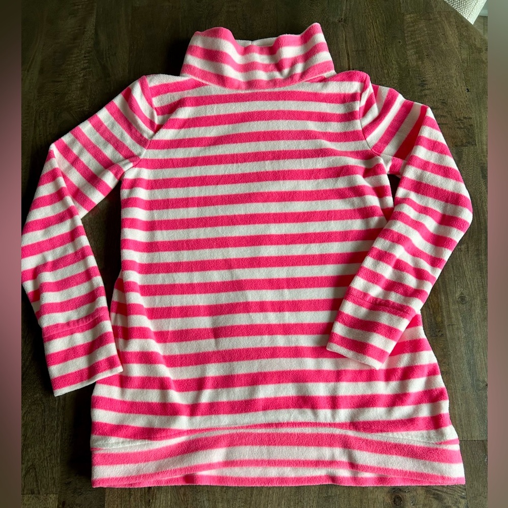Telluride Clothing Pink and White Striped mock turtleneck Sweatshirt